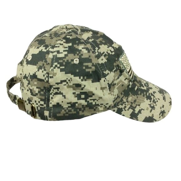 Digital Camo Cap Embroidered American Flag Patch Safe Racks Brand Adjustable - Picture 2 of 6